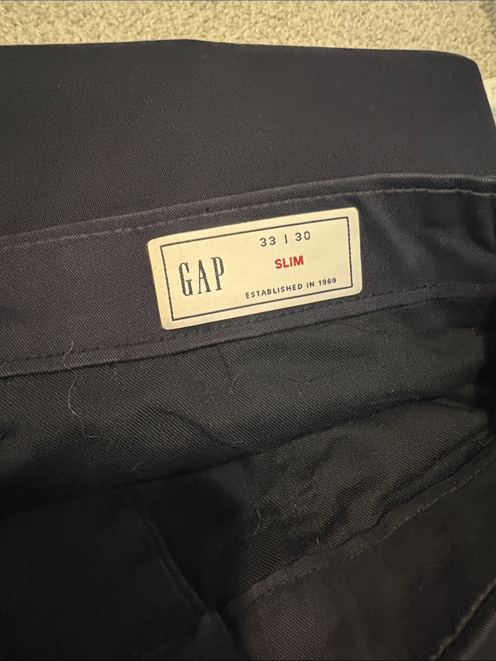 GAP 33/30 Slim-Fit Navy Chino Pants - Picture 3 of 4